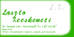 laszlo kecskemeti business card